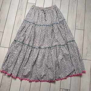 Inherit Clothing Company Floral Tiered Maxi Skirt Size M Shabby Chic Cottagecore